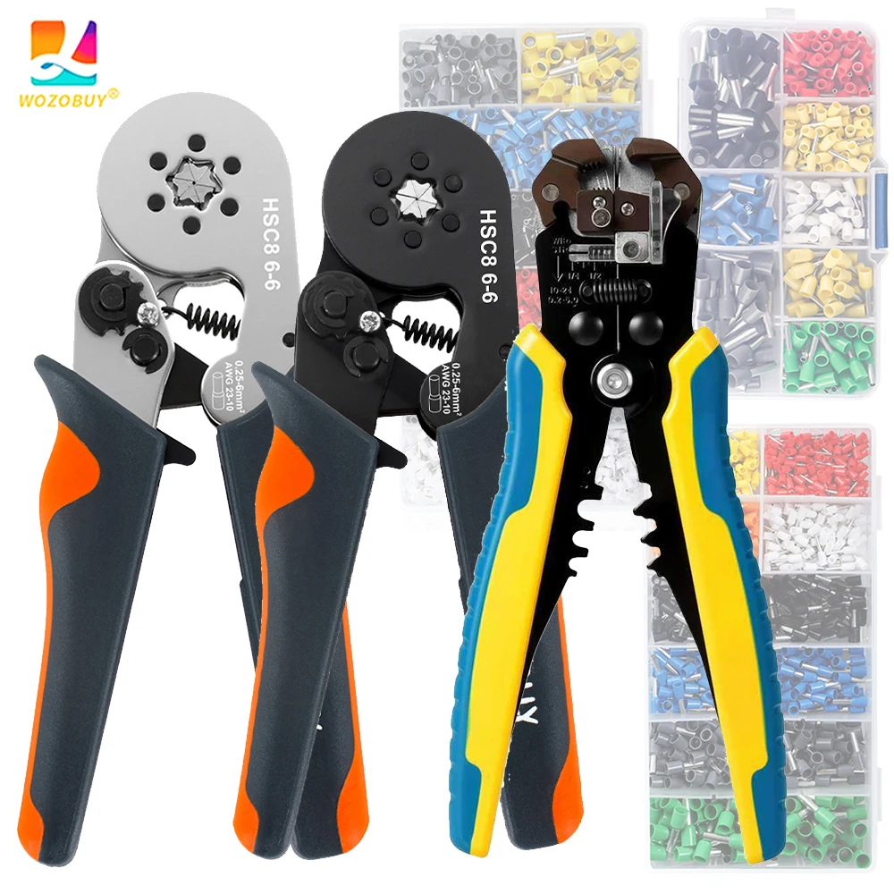 Electrician Crimper Plier Wire Stripper  For Ferrule Tubular Terminals Ferrule Crimping Clamp Set Wire Head Electrician Tool