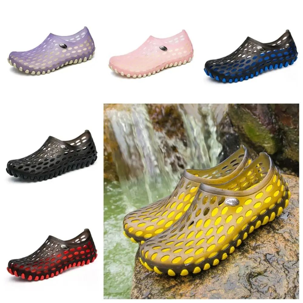 

Hole Shoes Hollow Out Men Beach Sandals Breathable Light Travel Leisure Slippers Anti-Slip Flat Light Aqua Shoes Couples