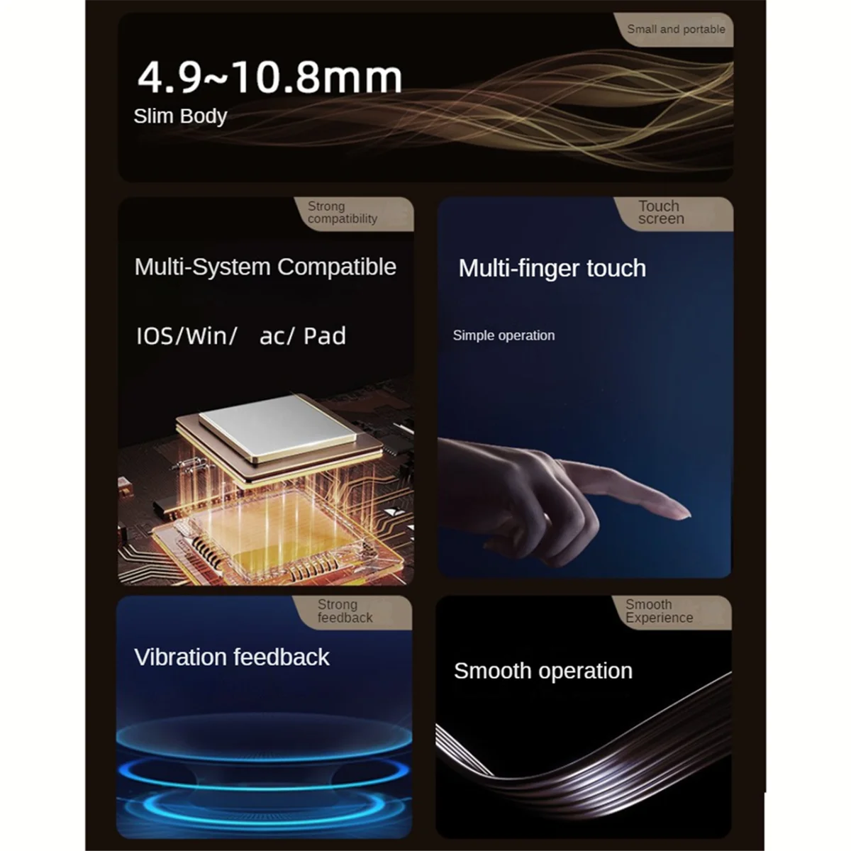 T27C Bluetooth Touchpad Многофункциональный трекпад для жестов Перезаряжаемая беспроводная сенсорная панель для ноутбука IPad IOS Mac, белый