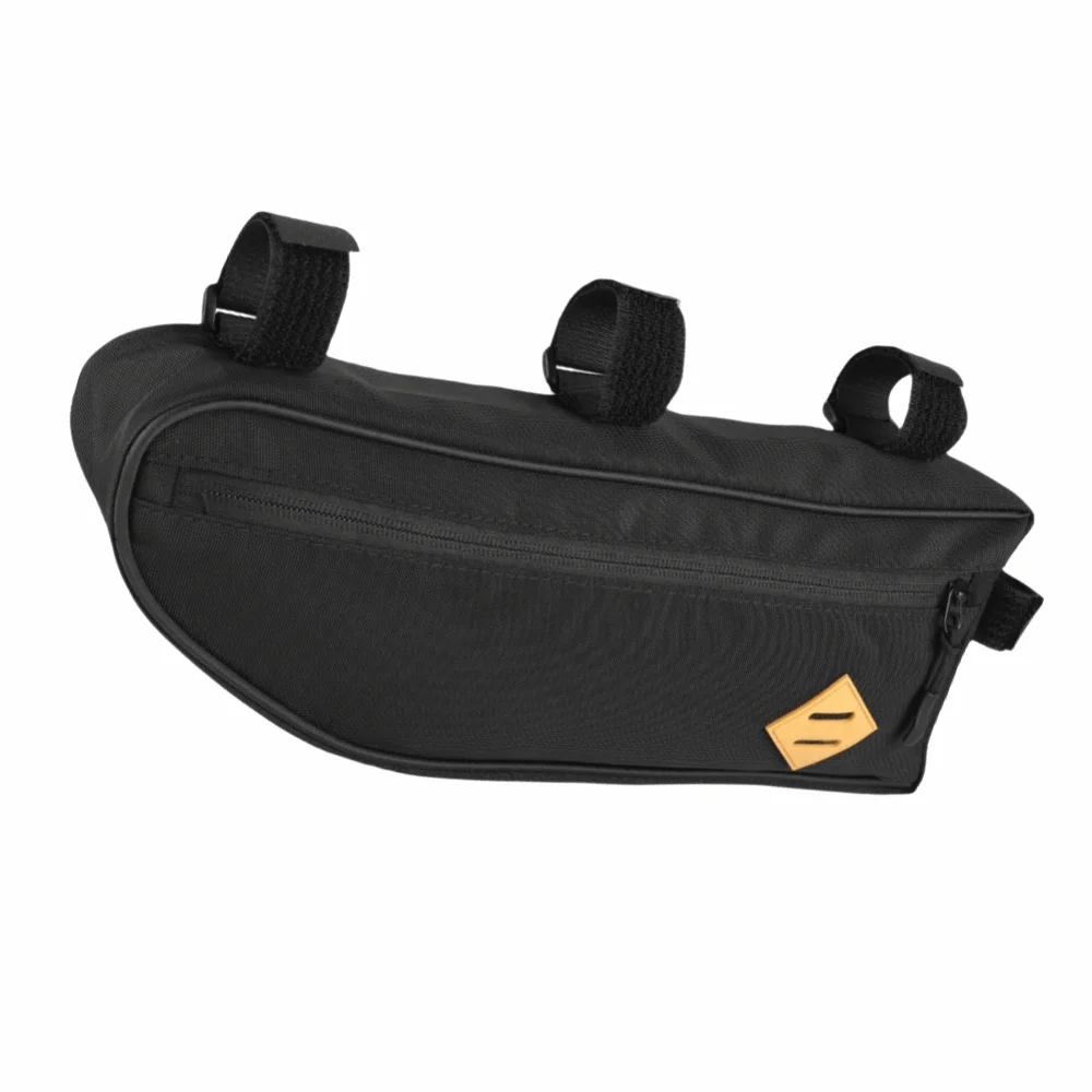 Waterproof Bike Triangle Frame Bag Black Polyester Cycling Triangle Pack Large Capacity Bike Front Top Tube Bag