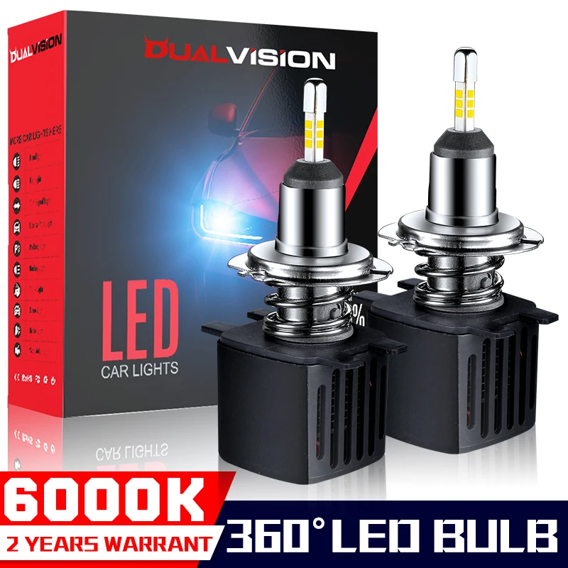 

360 H7 H4 H11 LED Car Headlight Bulb H1 H8 H9 9005 HB3 9006 HB4 Canbus Car Light Turbo Fan 6000K White CSP CHIP For Lens 12V 24V