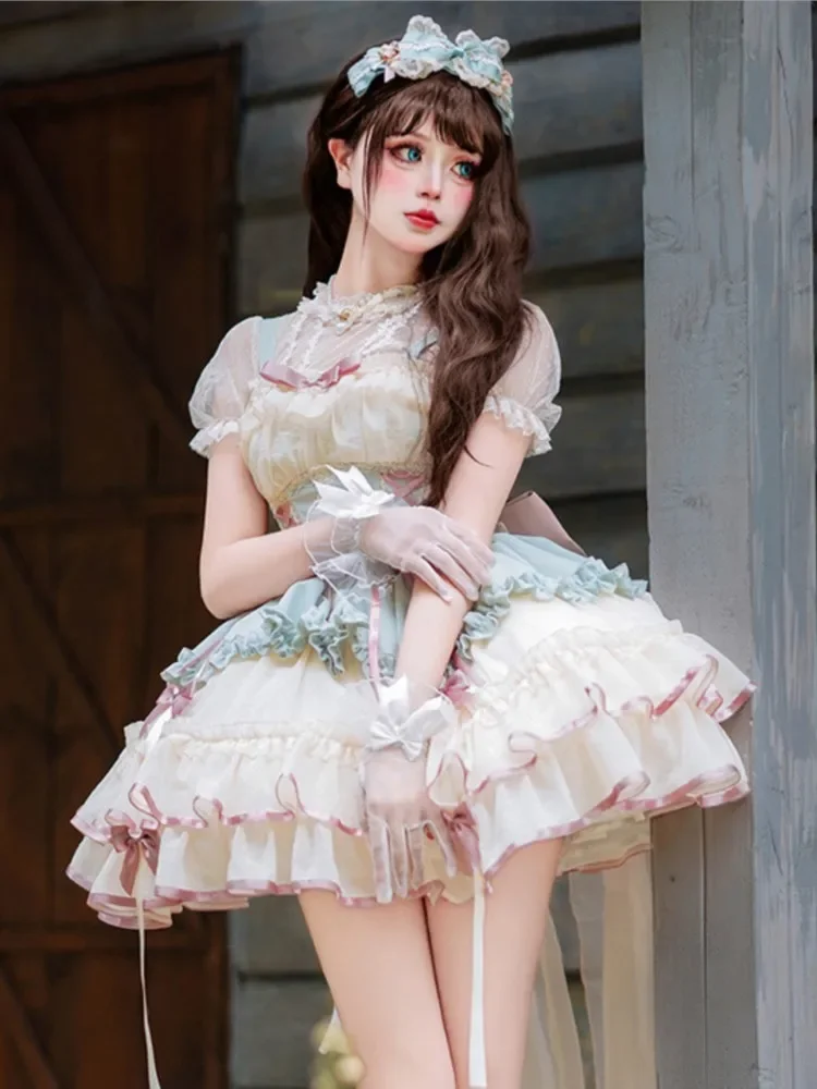 

2025Original Design JSK Lolita Sweet Girl Sleeveless Slim Lace-up Women's Ball Gown Party Dresses Romantic Princess Vestidos New