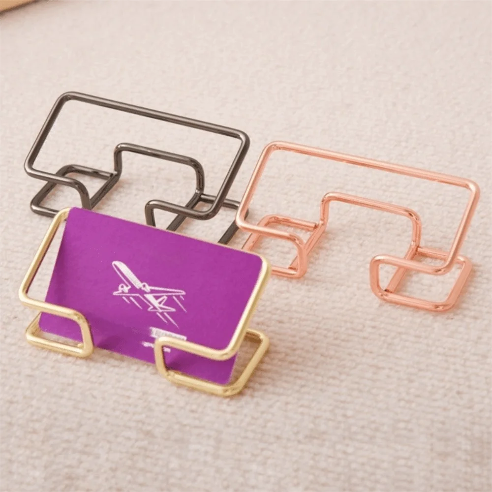 Creative Metal Business Card Holder Decoration Multifunctional Card Organizer Durable Card Display Stand Office Desk Accessories