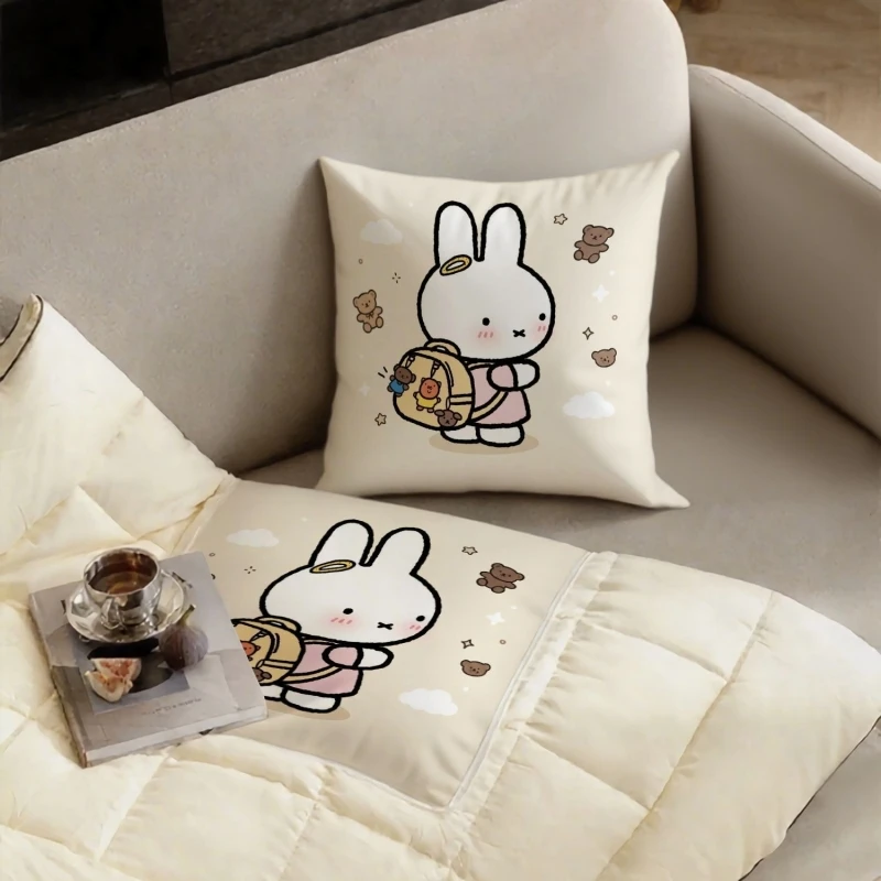 Kawaii Miffy Throw Pillow Dual Use 40*40cm Miffy Series Multi Functional Car Air Conditioning Blanket Office Nap Pillow - view 6
