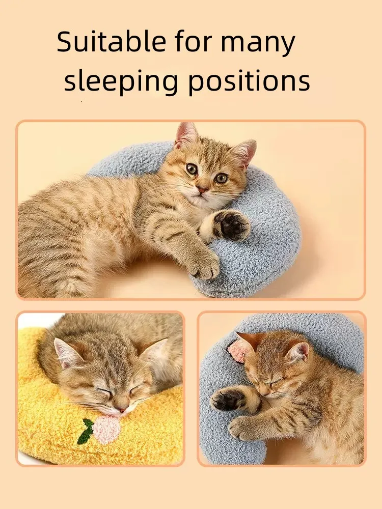 U Shaped Sleeping Pillow For Pets, Neck Protector, Soft, Deep Sleep, Kitten, Critter, Head Pillow, Cute Pet Pillow