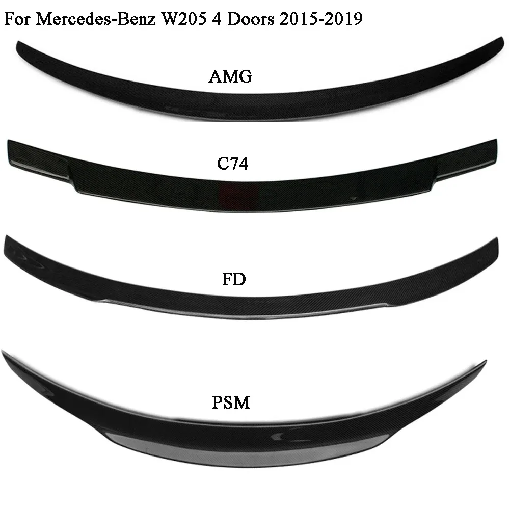 

Car Carbon Fiber Rear Trunk Spoiler For Mercedes Benz C-class W205 C200 C300 4 Doors 2015 2016 2017 2018