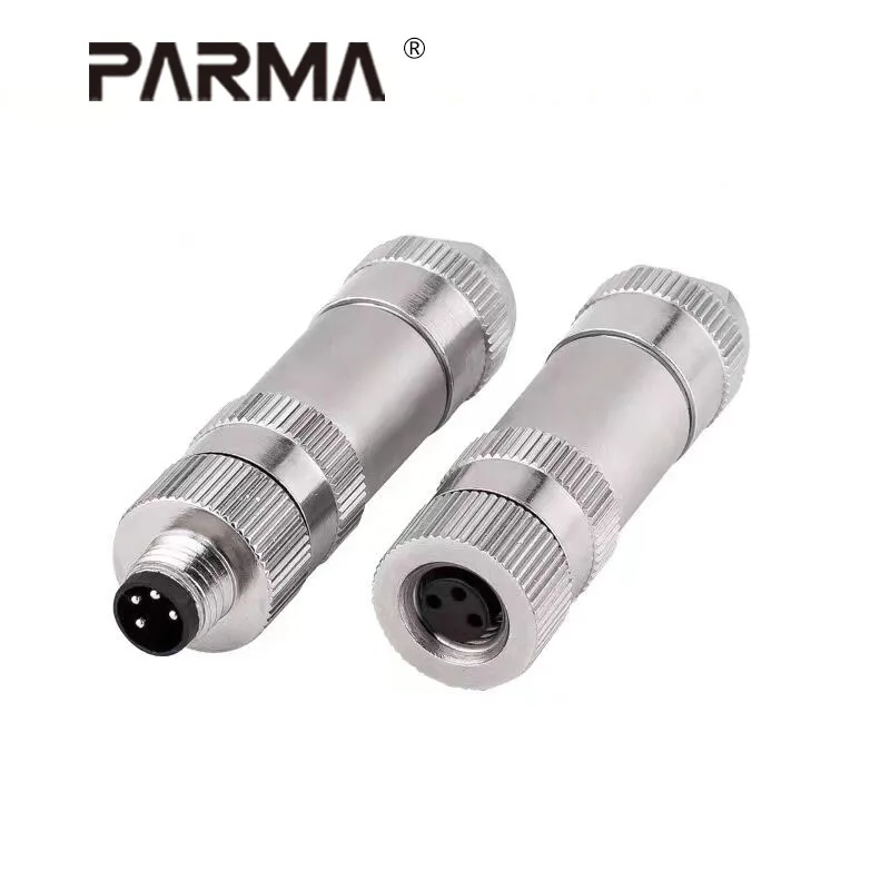 M8 Sensor Connector Non-welding screw connection Metal A Code Bend Angle 3pin 4pin IP68 Straight Waterproof Connectors