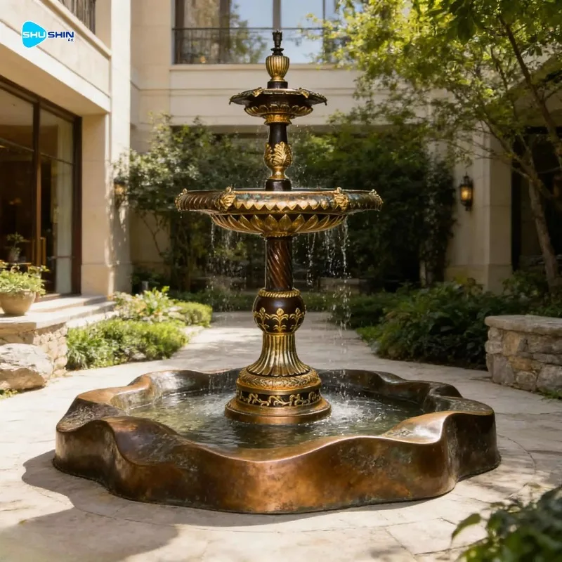 

【From China】 Outdoor Bronze Garden Fountain Classical 3 Tier Water Fountain for Courtyard Villa Decor