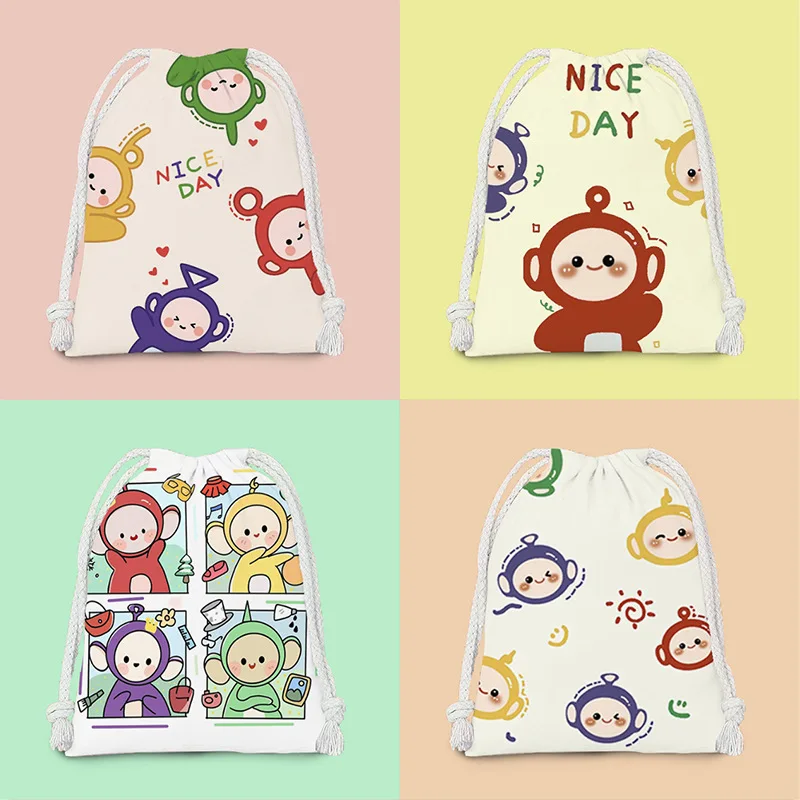 

Мешочек на шнурке с принтом аниме-мультфильма «Телепузики», милый студенческий мешок для хранения большой вместимости, подарок на день рождения