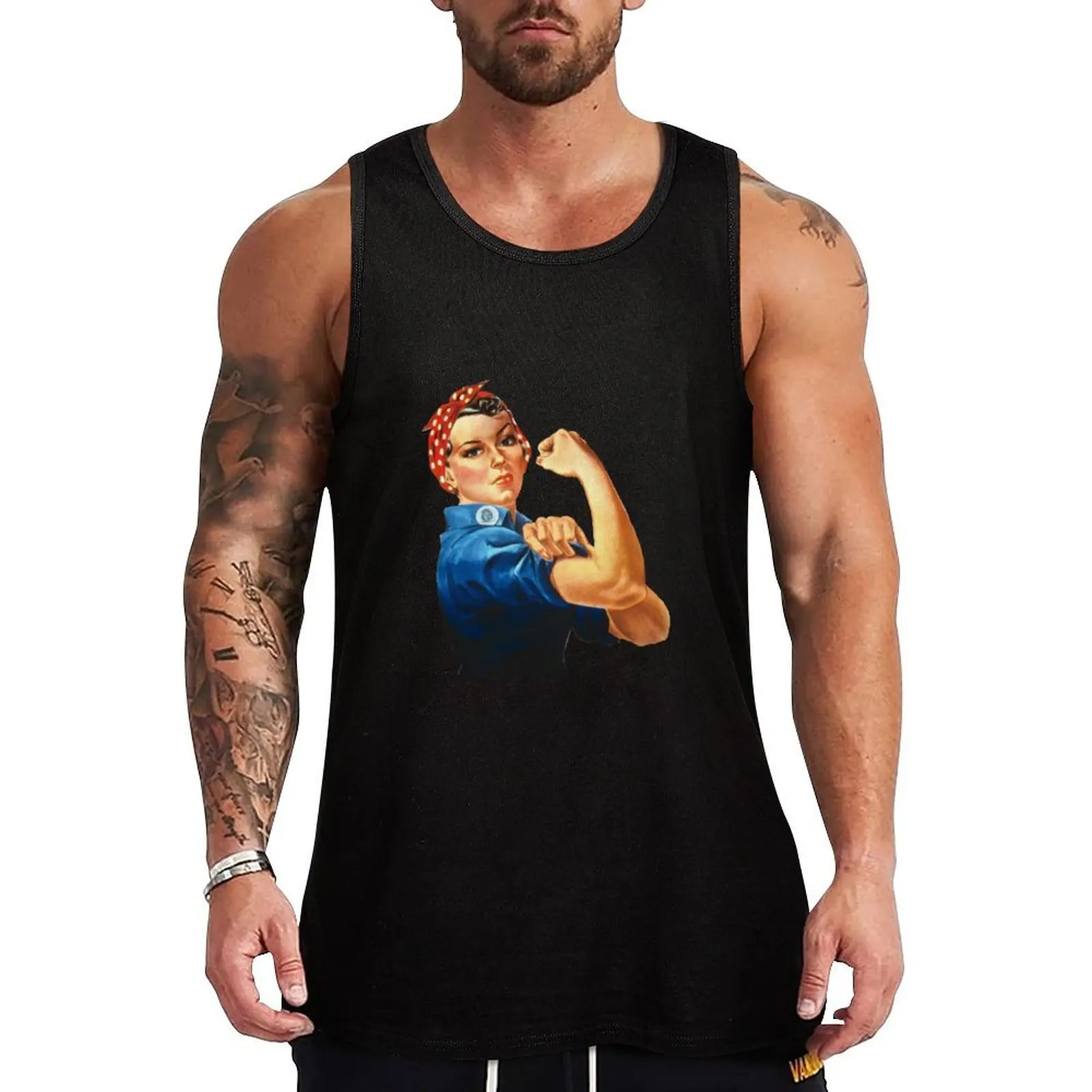 Rosie the Riveter Tank Top Basic Layering Tank Top Soft Cotton Sleeveless Shirt