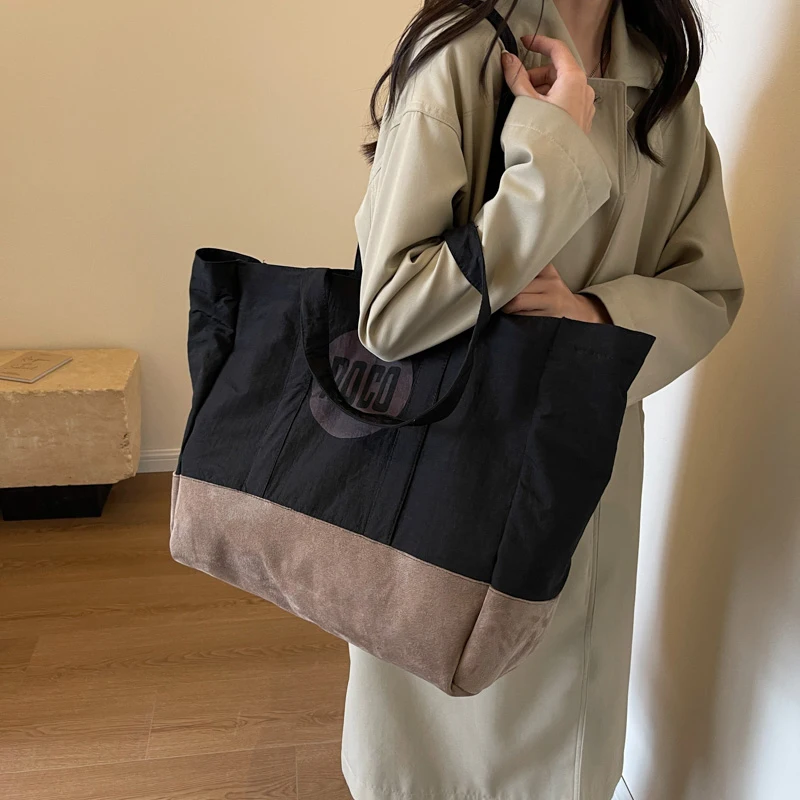 

Tiptoegirls Best Quality Canvas Totes for Women 2023 Winter Fashion Big Package Lady Handbag Panelled Casual Woman Shoulder Bag