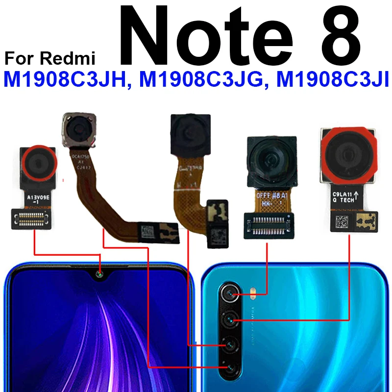 Main Back Camera For Xiaomi Redmi Note 8 8 Pro Rear Small Facing Camera Flex Cable Model Replacement Parts