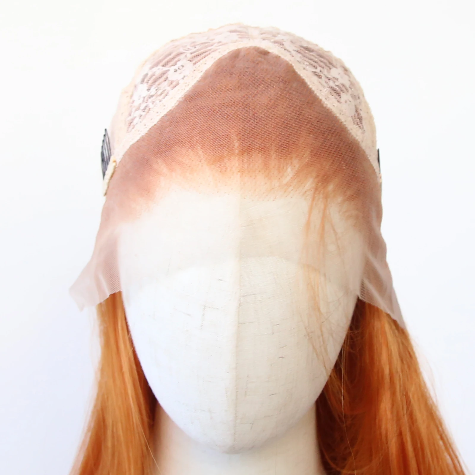 Ginger Orange Wig Synthetic Lace Front Wig Long Straight Orange Lace Front Synthetic Wig Pre Plucked Heat Resistant Fiber Hair