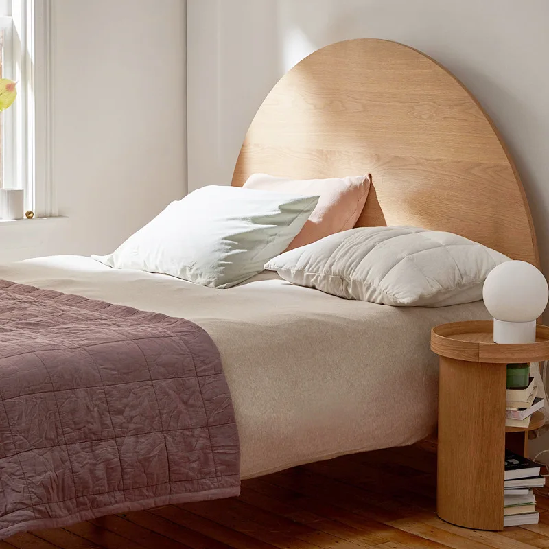 

Solid wood bed simple modern semi-circular children's bed double bed bedroom furniture