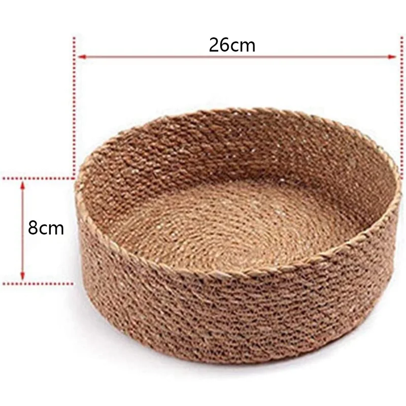 Straw Woven Basket Laundry Hamper Wear-Resistant Snacks Toys Storage Bag Sundries Storage Bins for Dorm