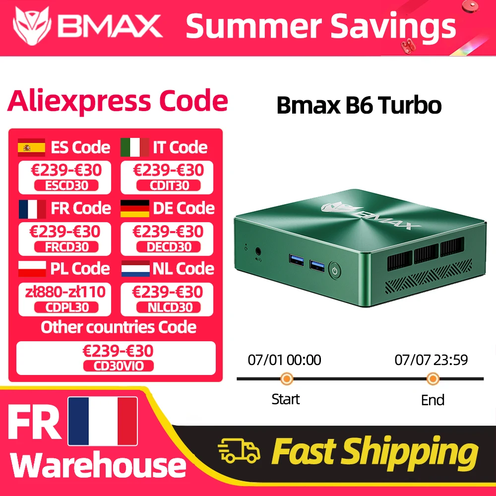 Mini PC BMAX Intel Core i5 8257U Windows 11 16GB RAM 512 GB SSD HDMI USB DP Ethernet Bluetooth WIFI