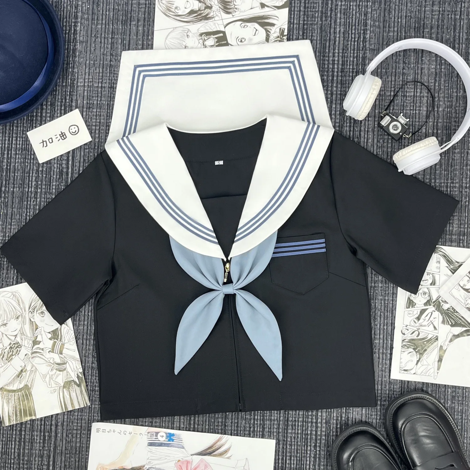 Costume de marin japonais pour fille mignonne, uniforme Jk Dark Bad Girl, costume central, uniforme d'élève du lycée de Style collégial d'automne et d'hiver