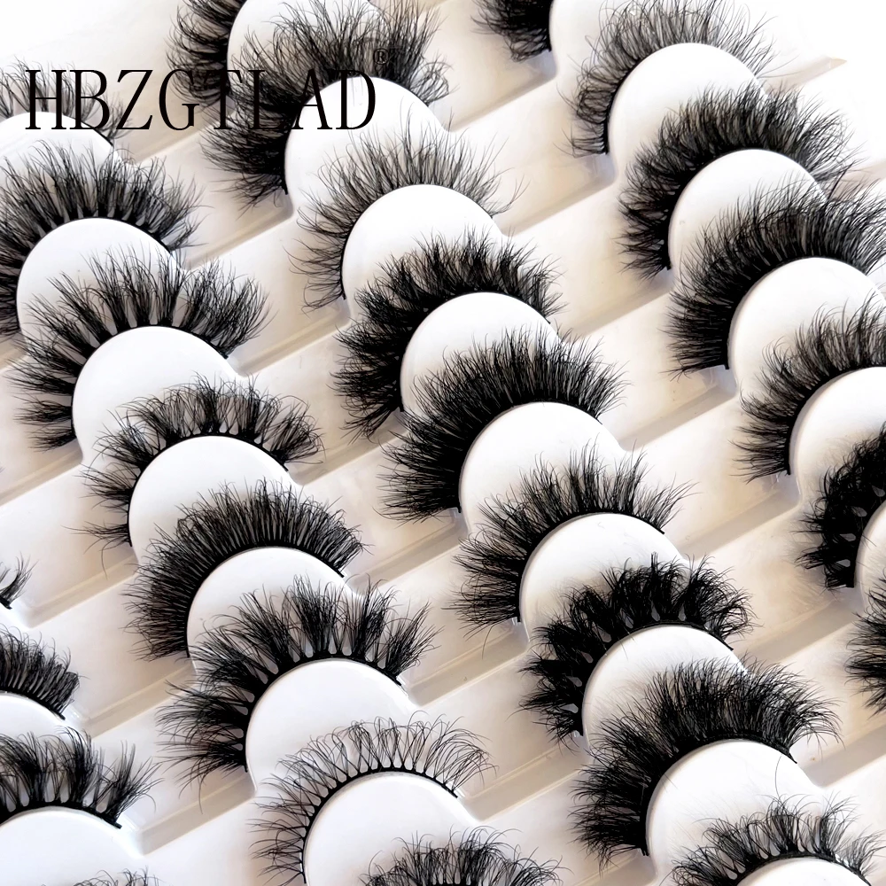 20 Pairs False Eyelashes Wispy Faux Mink Lashes Fluffy Handmade Fake Eyelashes 18MM Natural 20 Styles Pack Luxury Cat Eye Lashes