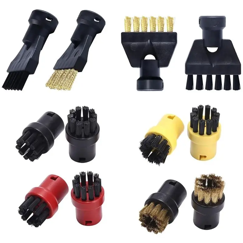 For Karcher SC1 SC2 SC3 SC4 SC5 SC7 CTK10 CTK20 Steam Cleaner Accessories- Steam Round Brush Set Replacement(12Pcs)-A77G