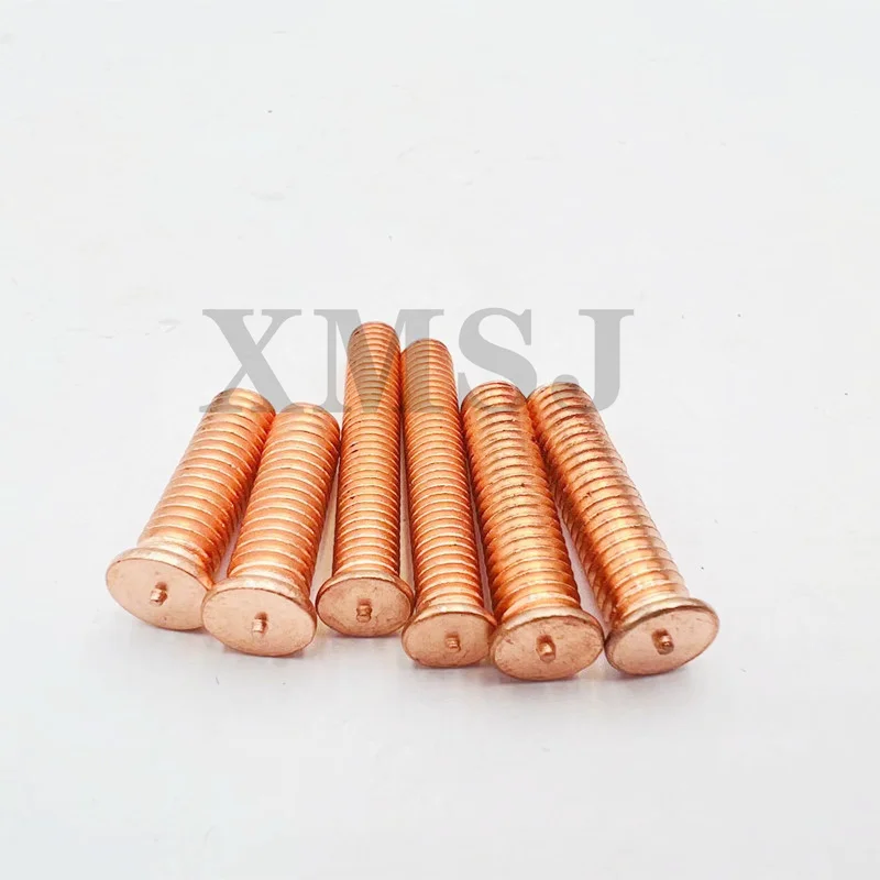 2/50pc M3 M4 M5 M6 M8 M10 Carbon Steel Copper Plated Stud Weld Spot Welding Screw Solder Point Nail Bolt for Capacitor Discharge