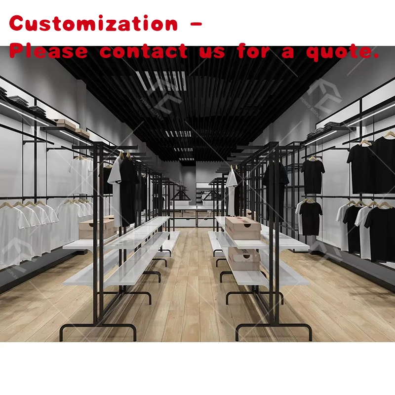

custom.Clothing Garment Shop Display Interior Design Clothing Shopping Mall Clothing Display Shelves