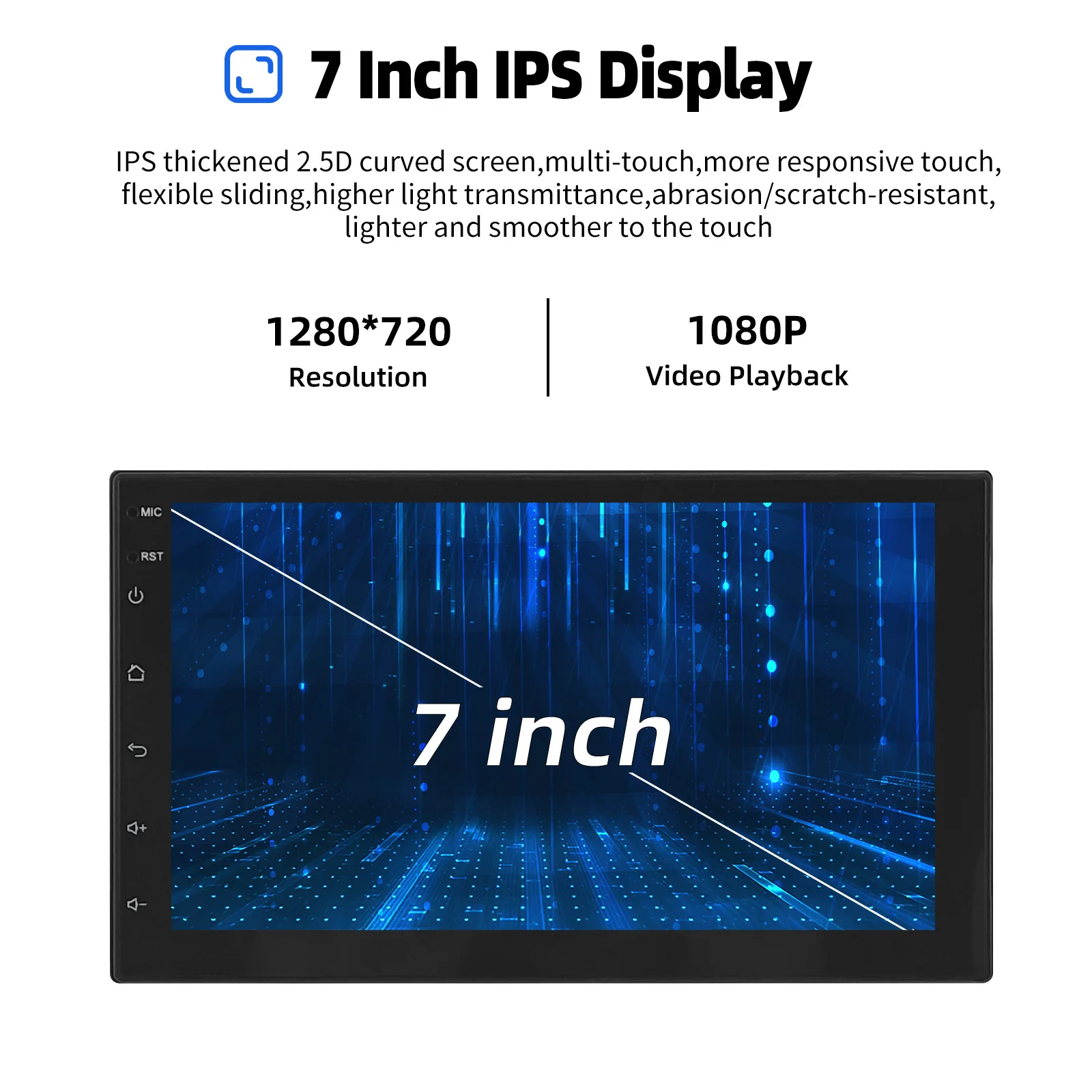 ESSGOO Autoradio 7"/9"/10" 2 DIN 8-Kern Android14 6+128 GB Kabelloses CarPlay Android Auto GPS-Navigation Bluetooth AM FM RDS WiFi QLED Touchscreen 4G LTE Mirror Link Lenkradsteuerung – Detail 7