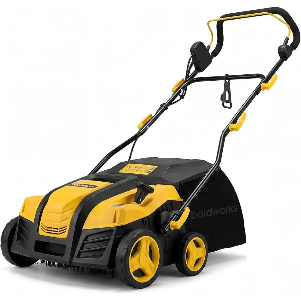 

Electric Artiicial Tur Sweeper 16” Artiicial Grass Sweeper Vacuum with 45L Collection Bag 5 Height Adjusent oldable Tur Power Br