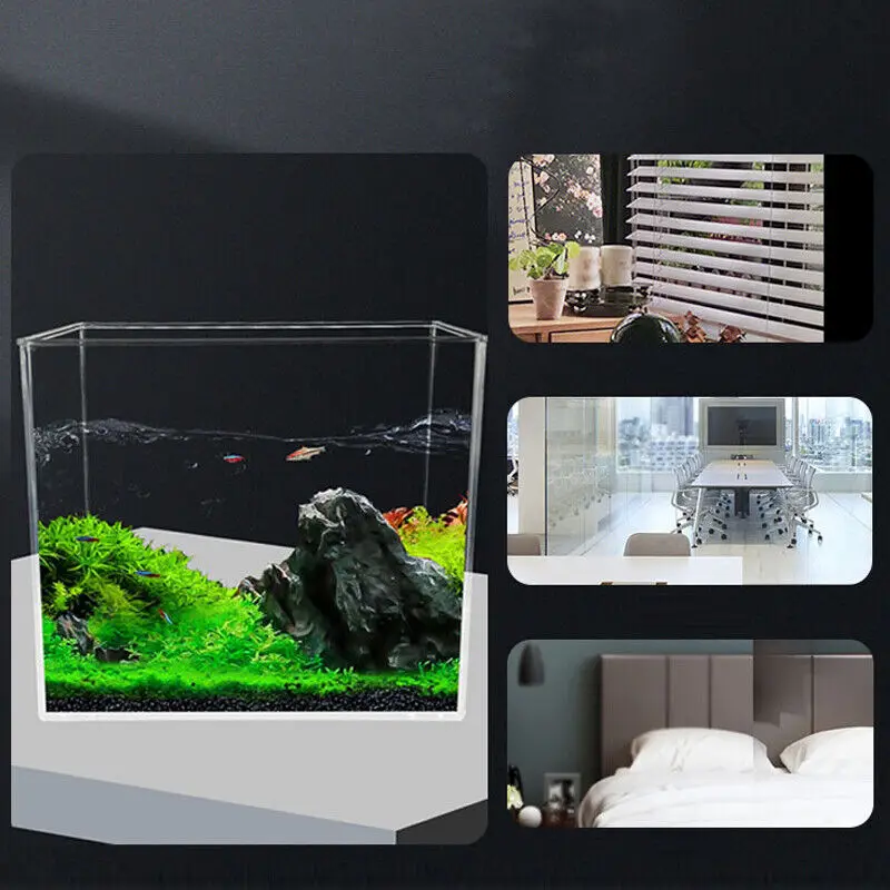 1pcs Small Tank Aquarium Tank High Transparency No Lid Fish Tank Betta Fish Tank Small Aquarium Home Fish Bowl Home Decoration