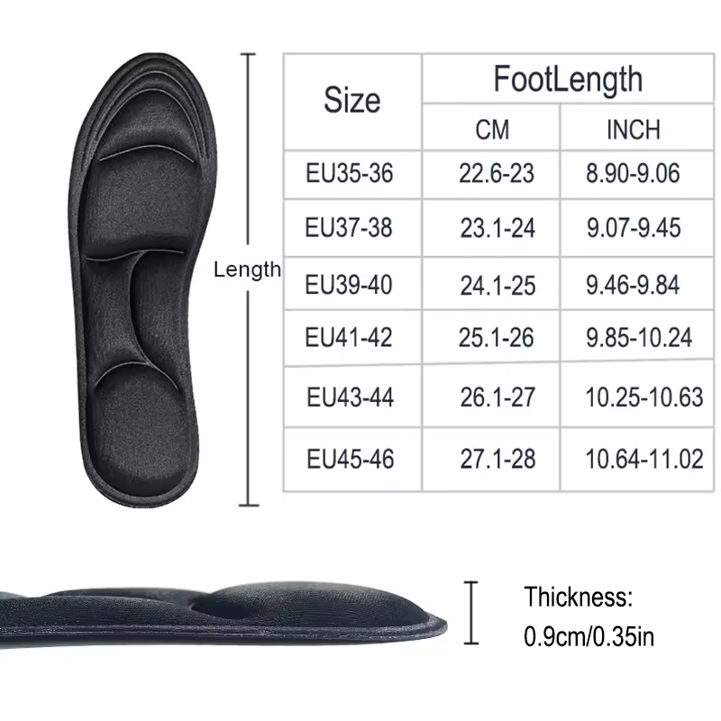 5D Massage Memory Foam Insoles Thickening Breathable Cushion Cushioning Comfort Suitable For High Heels Insoles - Image 6