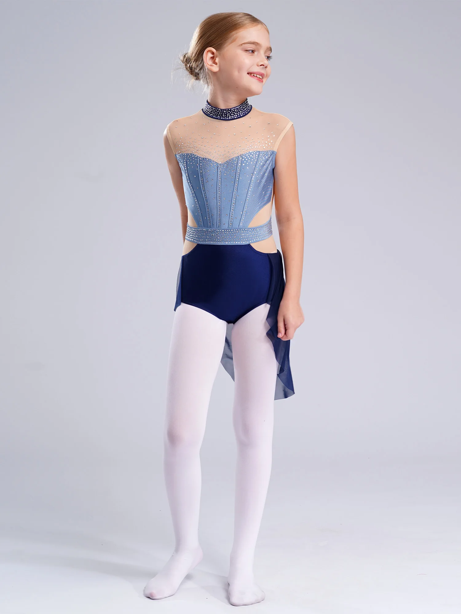 

Girls Lyrical Contemporary Dancewear Ballerina Costume Ballet Practice Professional Figure Skating Competition Dance Skirted
