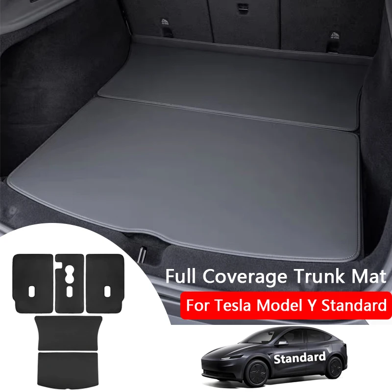 

For Tesla Model Y Juniper Standard 2026 Rear Trunk Mat Leather Seat Backrest Protector All Weather Cargo Liner Anti Dirty Mat
