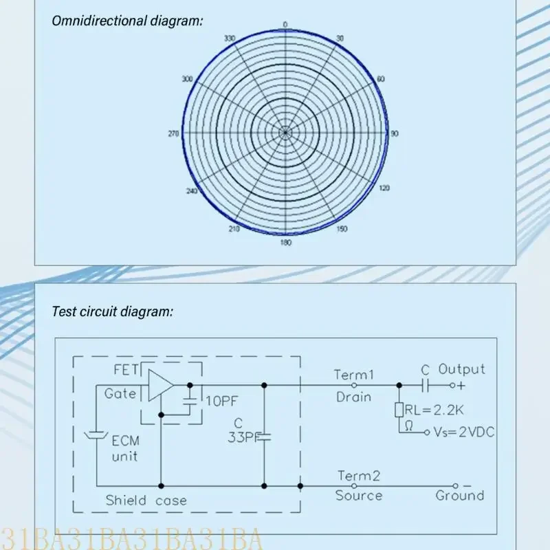 Microfono a condensatore elettrico da 652f con elevata sensibilità per microfono schermatura elettromagnetica a basso e