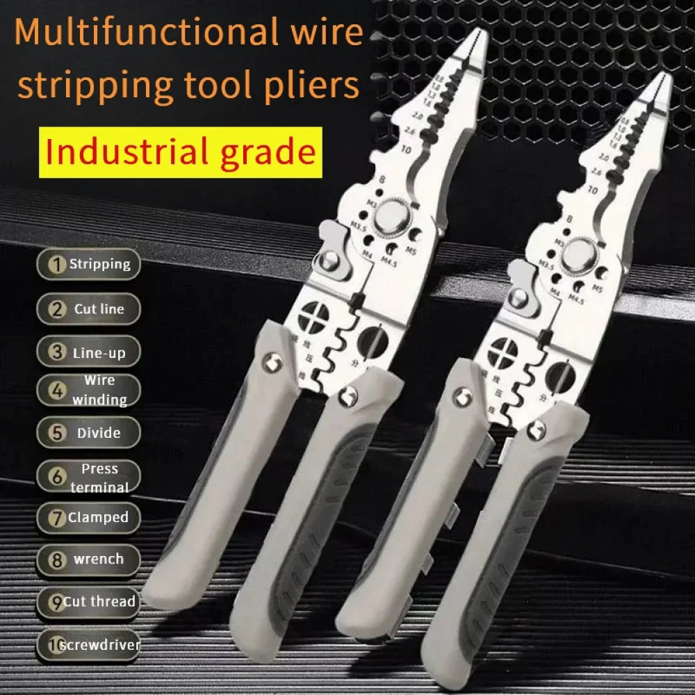 1 PC Multifunctional Wire Strippers ช่างไฟฟ้า CRIMPING คีมตัดสายไฟเครื่องมือฮาร์ดแวร์ Universal คีมตัดลวด