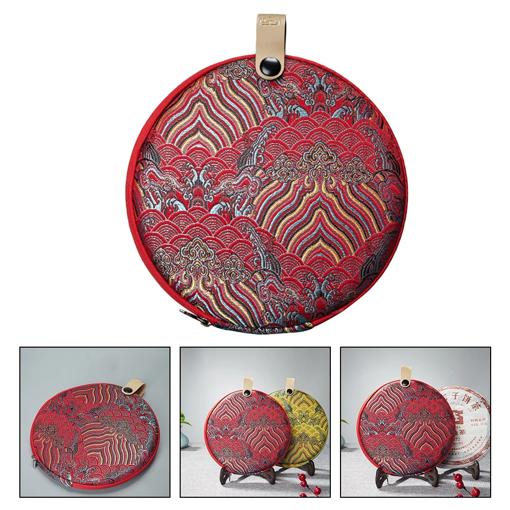 Chinese Style Cloth Art Tea Cake Storage Bag Puer Tea Cake Box Travel Bag Empty Tea Packaging Bag