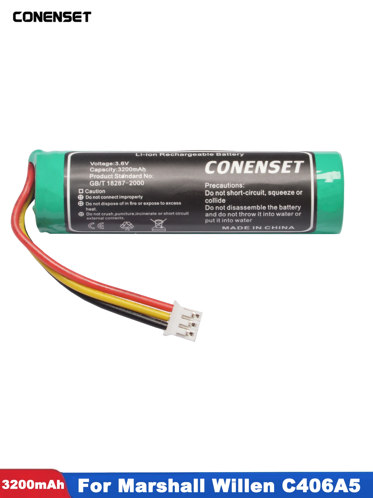 بطارية بديلة 3.7 فولت 3200 مللي أمبير في الساعة لمكبر صوت بلوتوث مارشال ويلين موديل C406A5