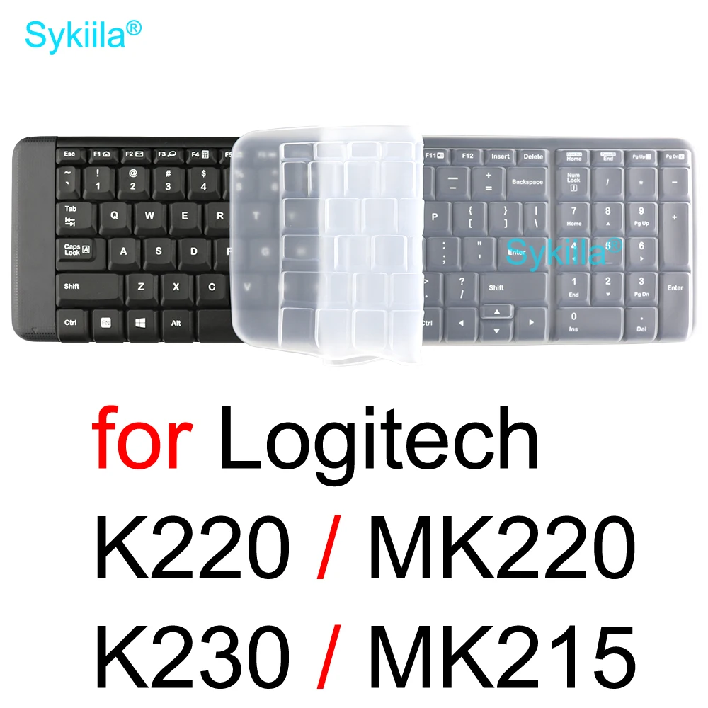 Keyboard Cover for Logitech K230 MK215 MK220 K220 for Logi Keyboard Protective Protector Skin Case Film Clear Silicone 