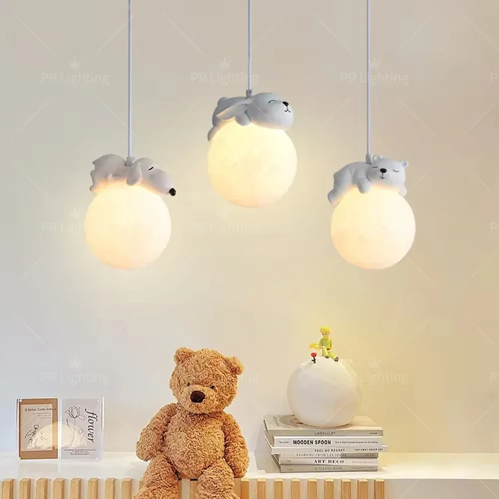 2024 ModernCreative Cartoon Animals LED Hanging Chandelier For Living Room Kid’s Bedroom Bedside Lamps Home-appliance Decor