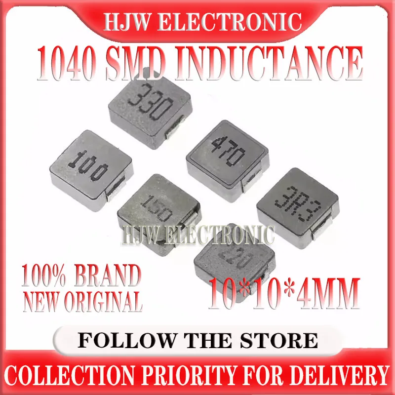 10pcs SMD Power Inductors 1040 1UH 1.5UH 2.2UH 3.3UH 4.7UH 6.8UH 10UH 15UH 22UH 33UH 47UH 68UH 100UH 1R0 Chip Inductor 10*10*4MM