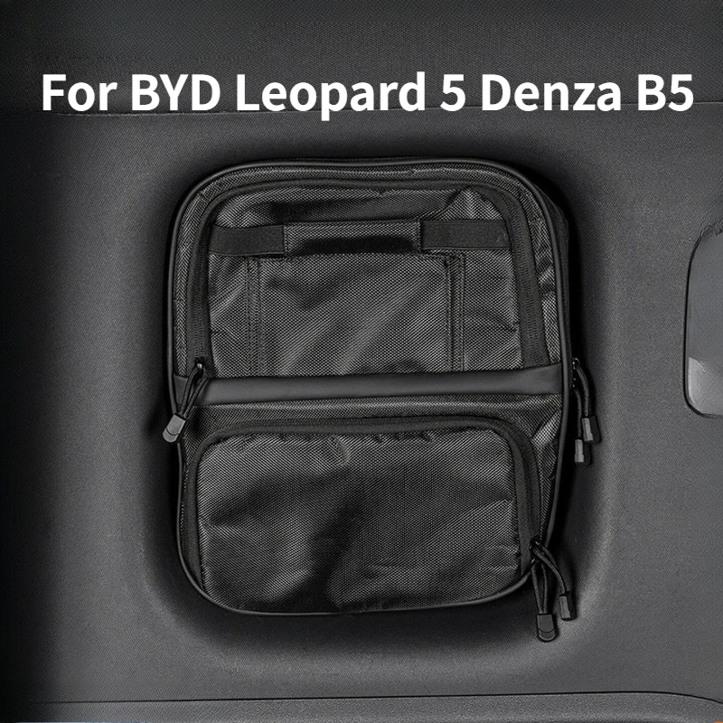 

For BYD Leopard 5 Denza B5 Car Trunk Side Window Storage Bag Rear Sill Organizer Pocket Interior Modification