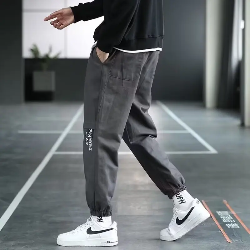 Mens Cargo Pants Fashion Joggers Sweatpants Men High Street Casual Pants Male Loose Trousers Harajuku Korean Trendy Streetwear