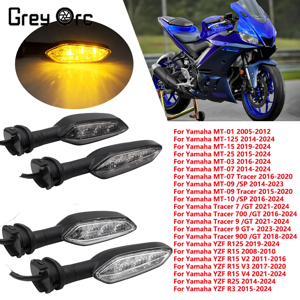 For Yamaha MT-01 MT-125 MT-15 MT-25 MT-03 MT-07 MT-07 Tracer MT-09 /SP MT-09 Tracer MT-10 /SP Motorcycle LED Turn Signal Light