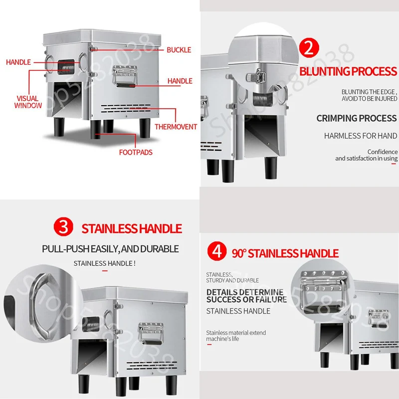 

Машина для резки мяса 850 Вт, коммерческая слайсер из нержавеющей стали, настольная электрическая машина для нарезки кубиками мяса