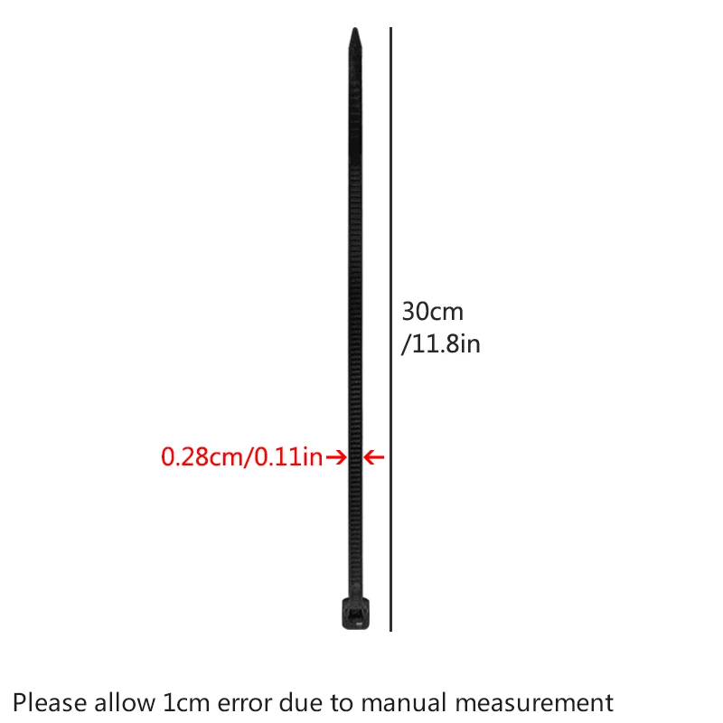Self-locking plastic nylon tie 100 PCS black 5X300cable tie fastening ring3X200 cable tie zip wraps strap nylon cable tie set