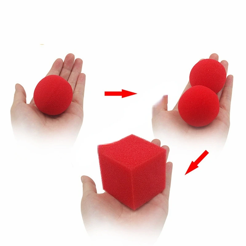 1 Block/cube 2 Sponge Balls cube 3pcs/1set Magic Tricks Props Magic show Classical Illusion magic Close Up Street magic toy