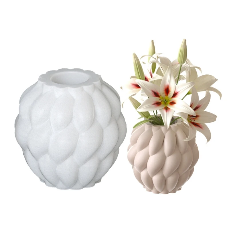 

652F Reusable Geometric Planter Molds Rotating Raindrop Flowerpot Moulds Suitable for Concrete Resin Art Creations