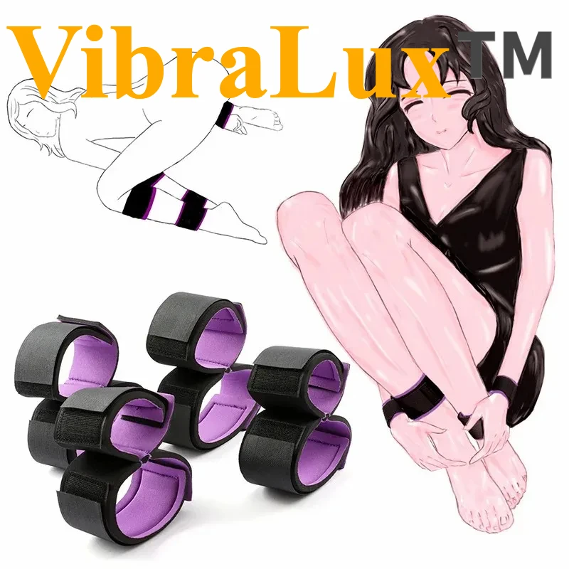 

VibraLux Bdsm No Vibrator Sexy wrist to ankle cuff open leg hand toy couple adult SM sex restraint handcuffs slave tools