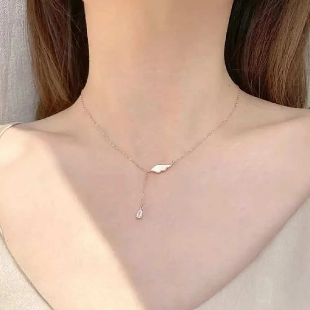 S925 Pure Silver Necklace, White Fritillaria Collarbone Chain