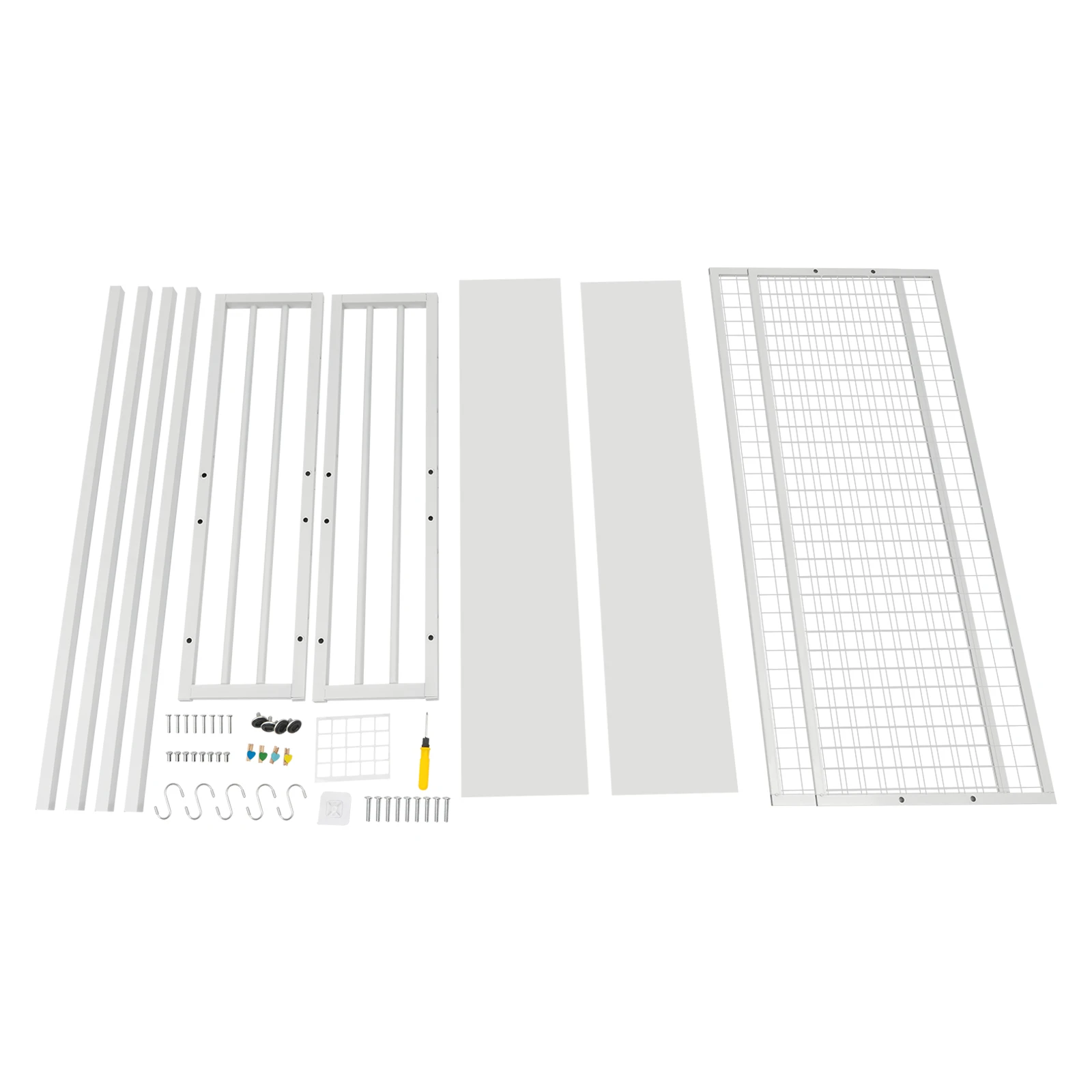 رف كتب خشبي مع شبكة معدنية، خزانة كتب لسطح المكتب مع رف منظم لسطح الطاولة بارتفاع قابل للتعديل - أبيض #6