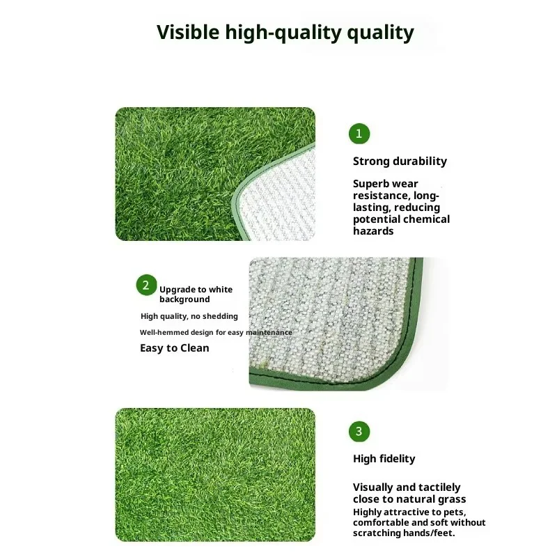 Artificial Turf Dog Potty Pad Washable Odor Resistant Quick Drain Pee Grass Mat Puppy House Training Toilet Indoor Outdoor view 3