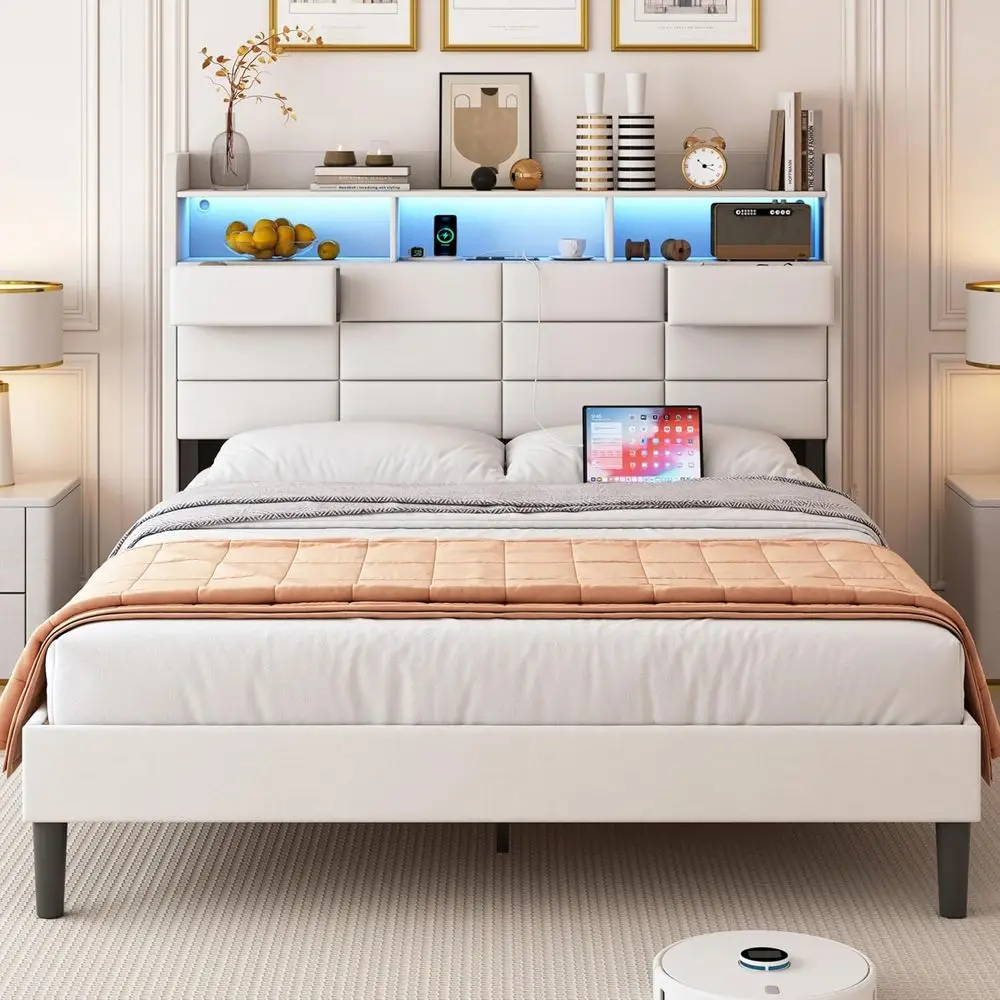 King Size Led Bed W…